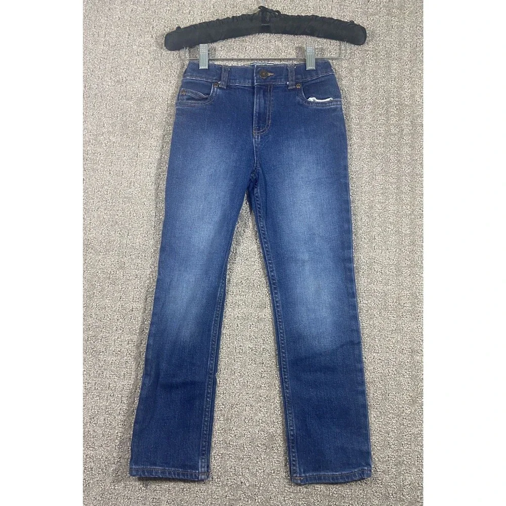 Carters Kid Jeans 7 Girls Blue 5 Pocket Skinny Denim Jeans  Adjustable Waist
